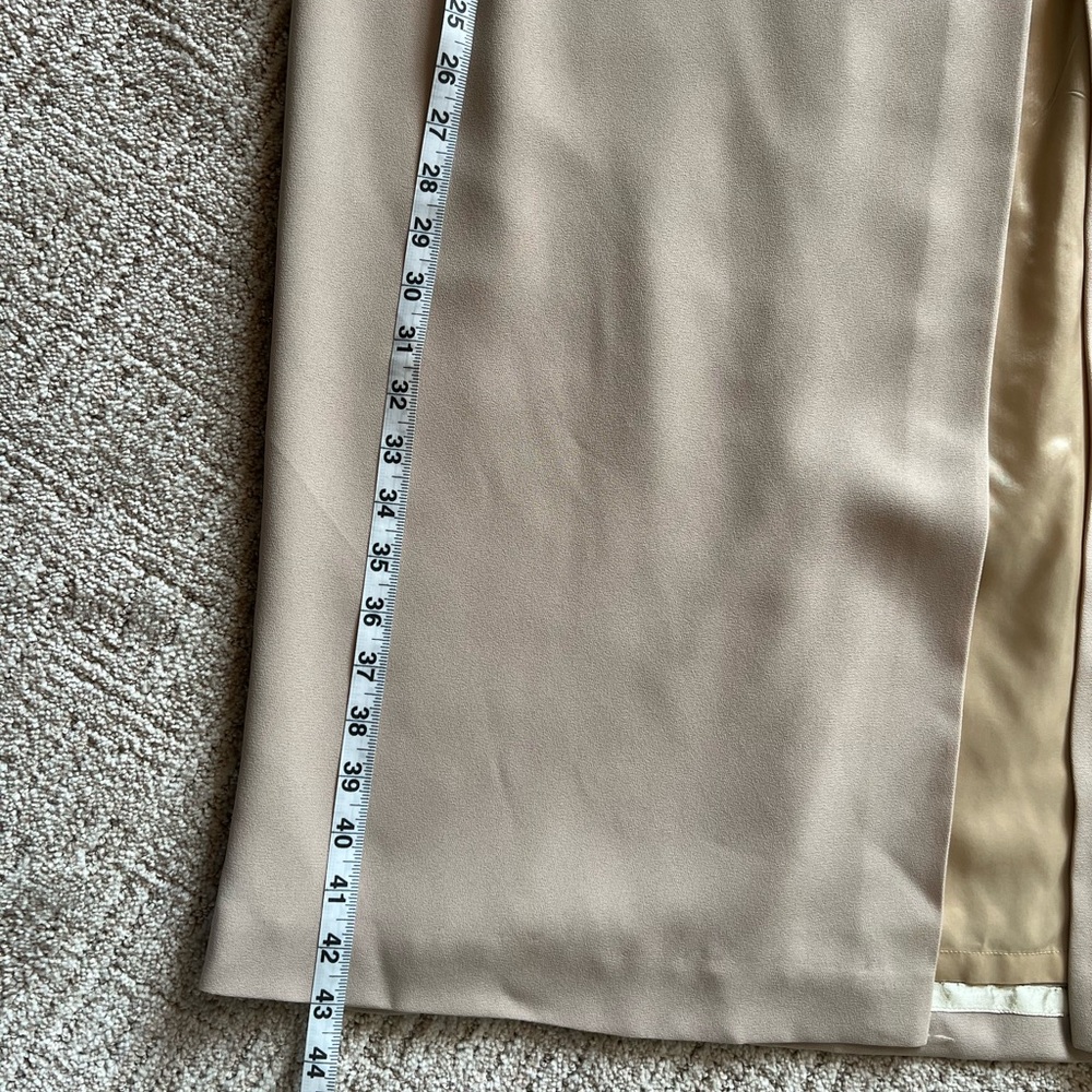 Adriana Papell Occasions Full Length Evening Maxi Pencil Split Skirt Tan Size 10 - Picture 10 of 10